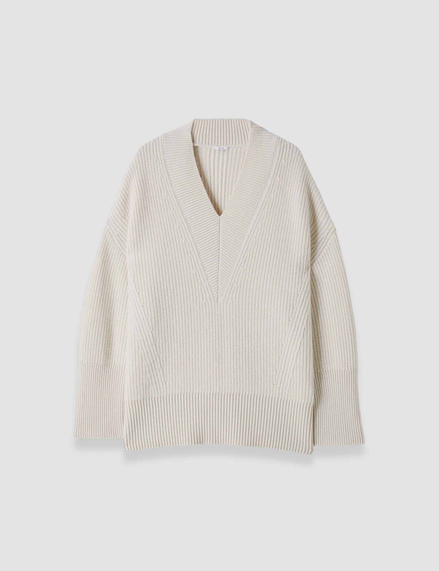 White Noel Fisherman Rib Cashmere Jumper - Joseph