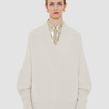 White Noel Fisherman Rib Cashmere Jumper - Joseph