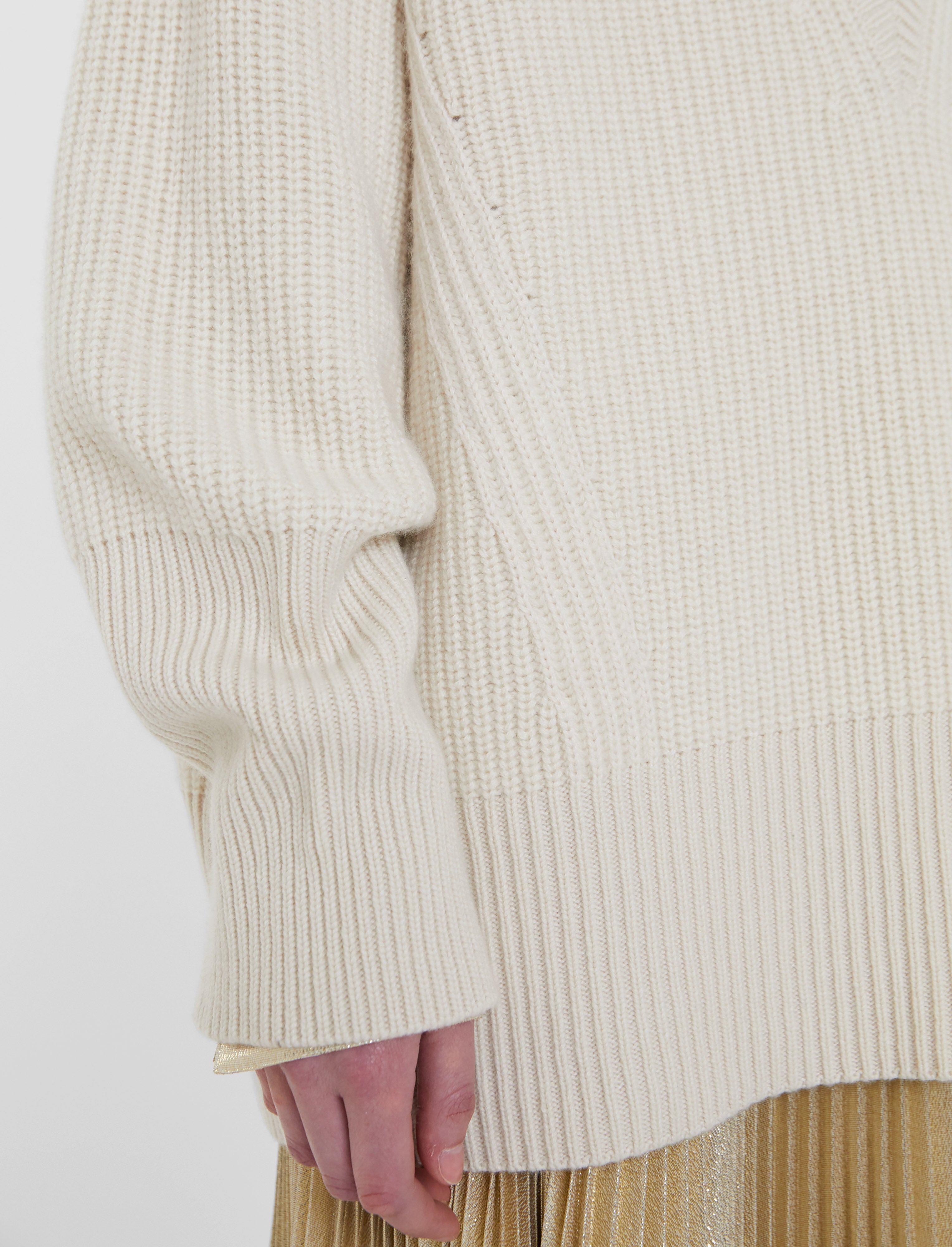 ホワイト-noel-fisherman-rib-cashmere-ジャンパー-JOSEPH