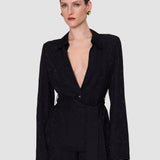 Black Noemi Leopard Jacquard Jacket - Joseph