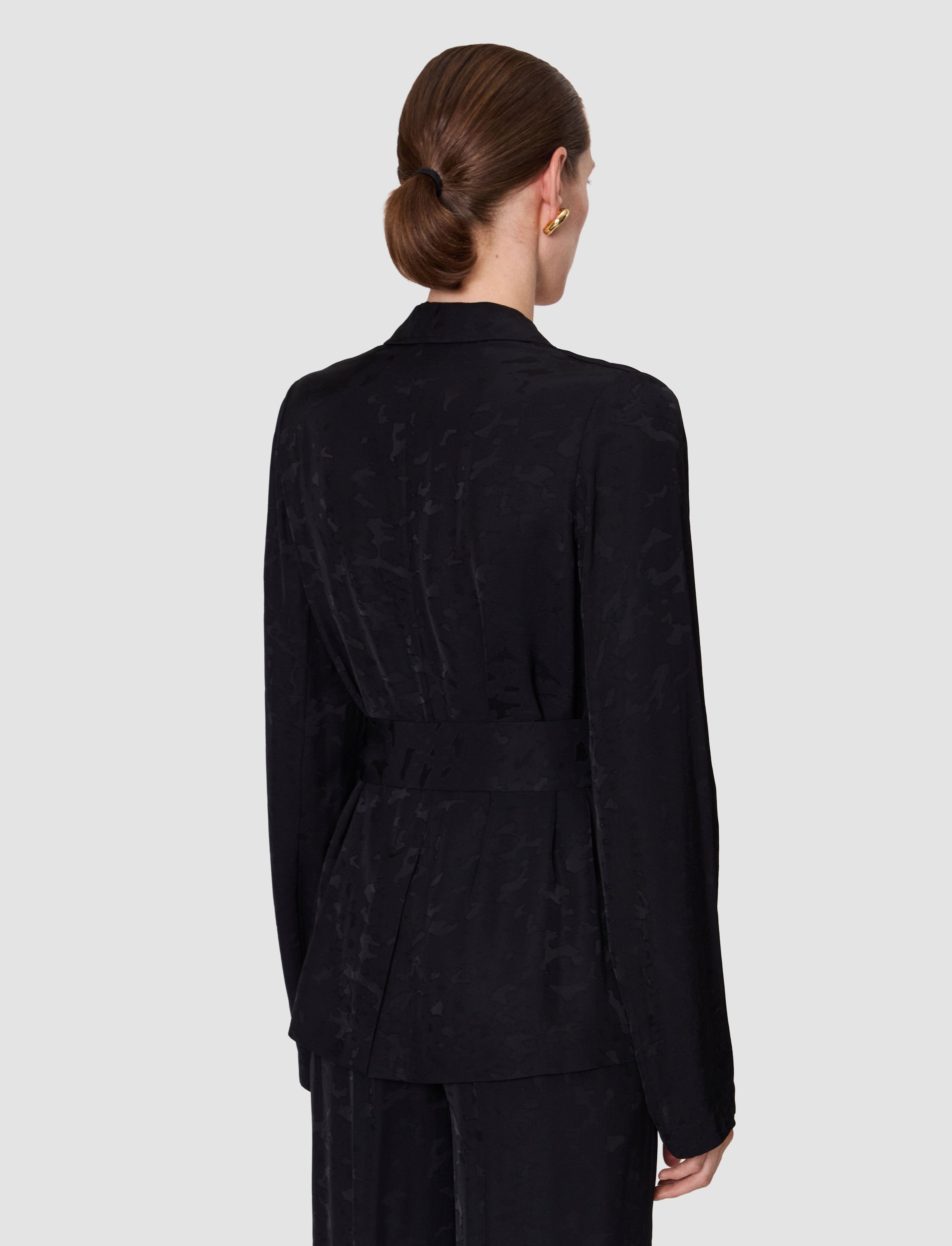 Noemi Leopard Jacquard Jacket in Black | JOSEPH US