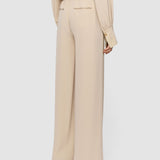 Beige Nour Satin Twill Trousers - Joseph