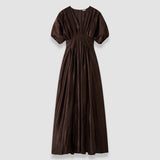 Brown Nova Silk Linen Blend Dress - Joseph