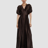 Brown Nova Silk Linen Blend Dress - Joseph