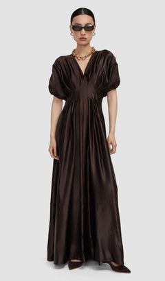 Brown Nova Silk Linen Blend Dress - Joseph