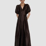 Brown Nova Silk Linen Blend Dress - Joseph