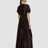 Brown Nova Silk Linen Blend Dress - Joseph