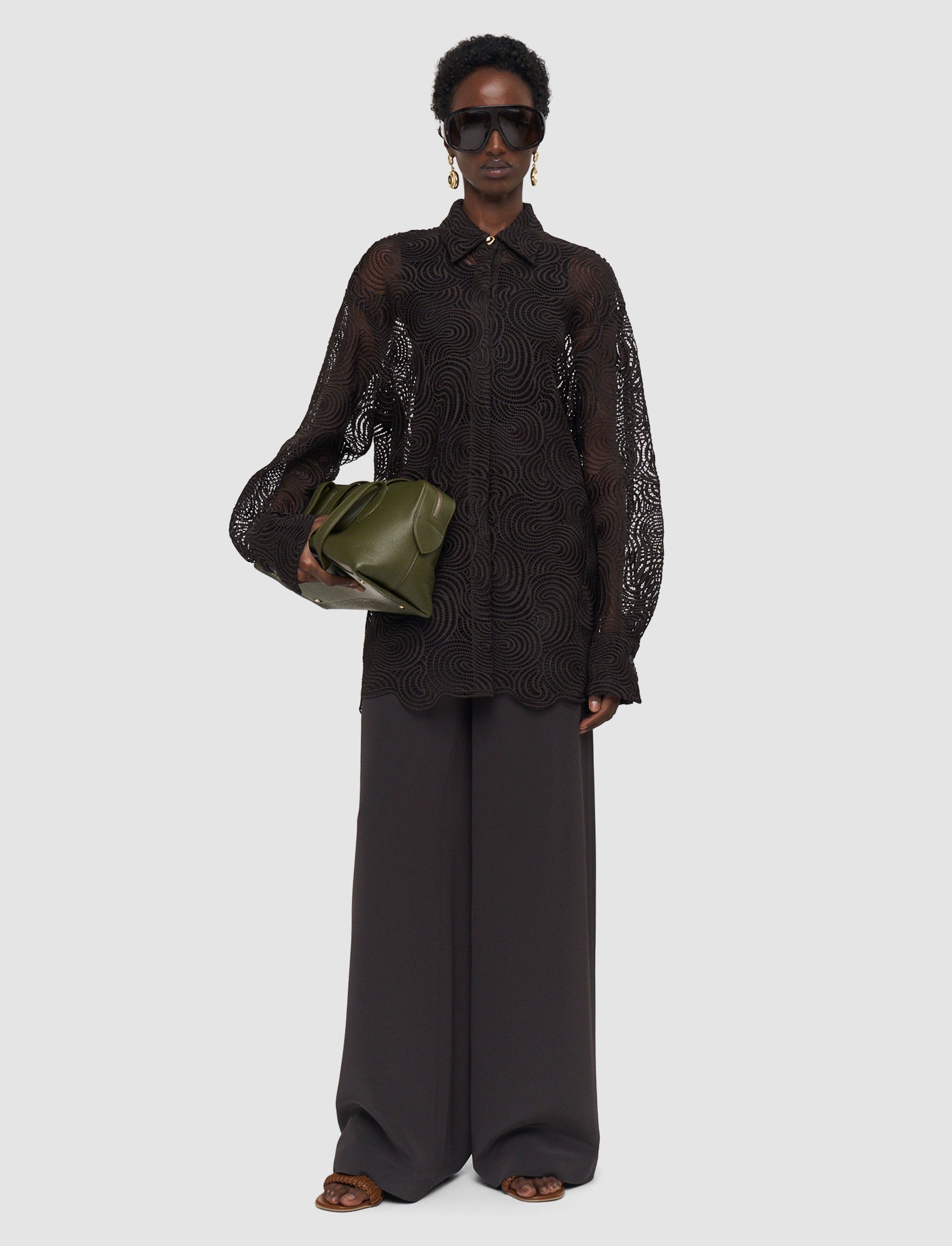 Nyla Corded Lace ブラウス - ブラウン | JOSEPH JP