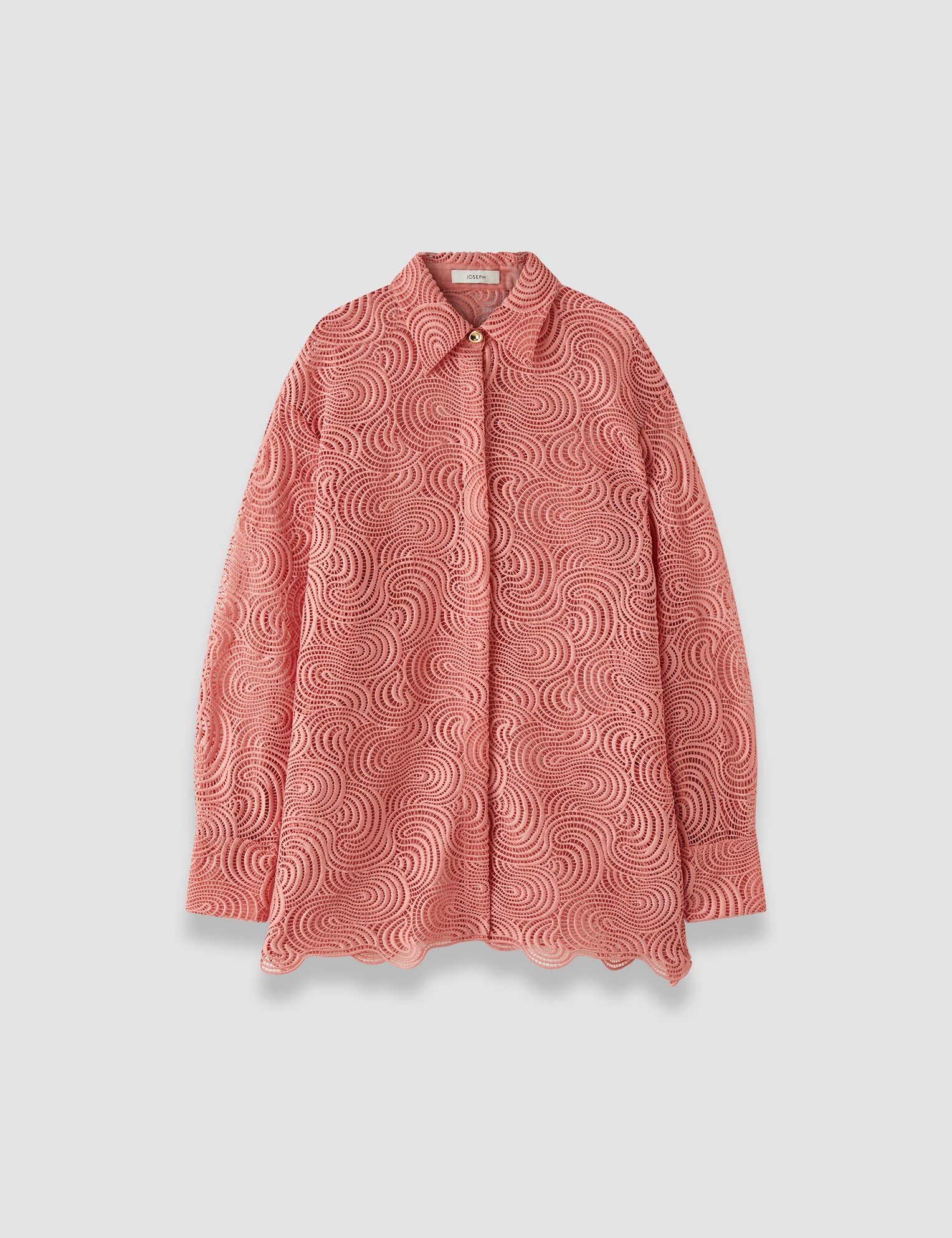 Pink Nyla Corded Lace Crochet Blouse - Joseph