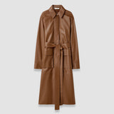 Manteau Okabe en cuir nappa souple 