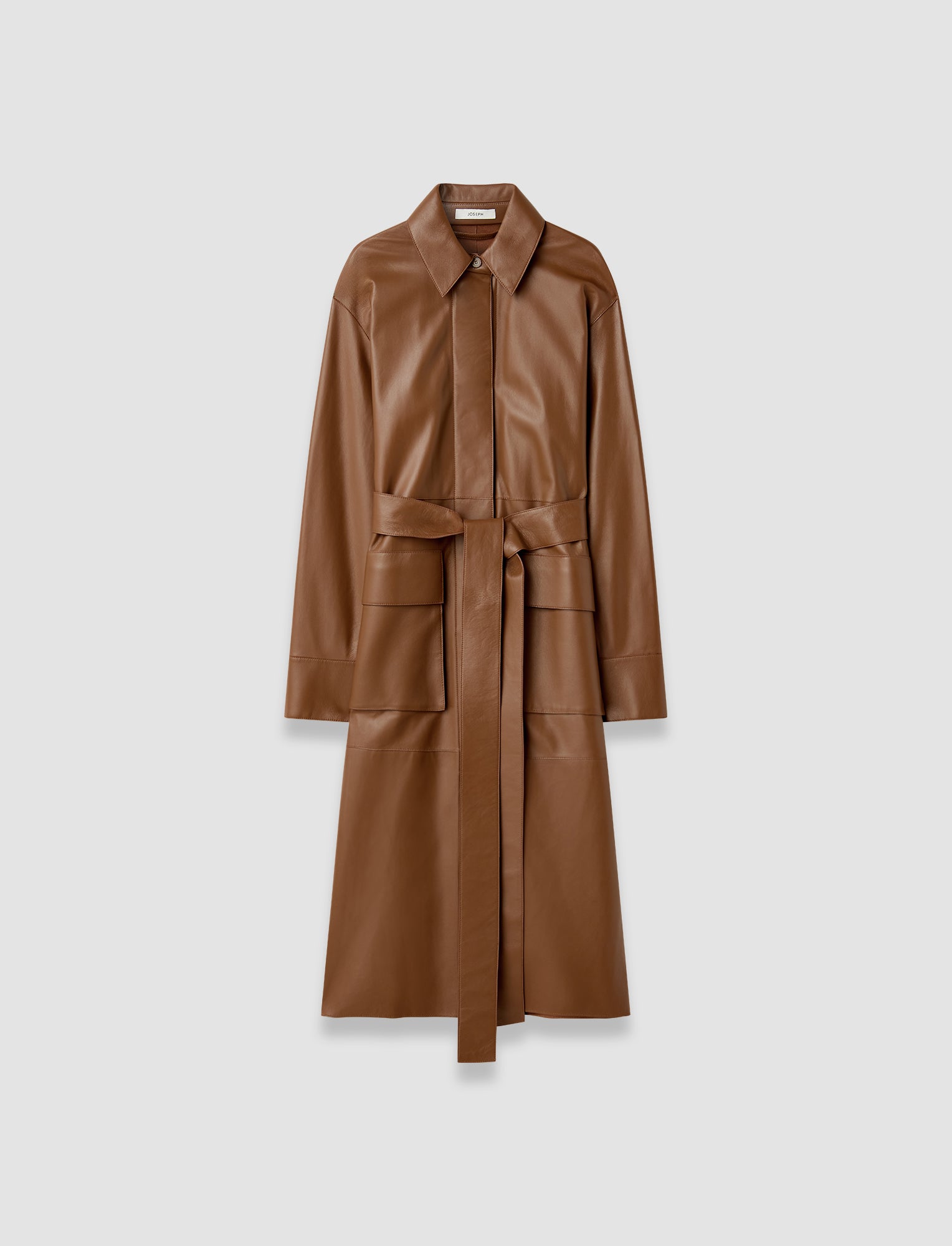 marron-manteau-okabe-en-cuir-nappa-souple-JOSEPH