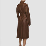 Manteau Okabe en cuir nappa souple 