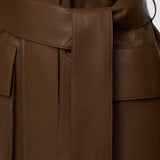 Manteau Okabe en cuir nappa souple 