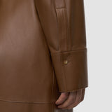 Manteau Okabe en cuir nappa souple 