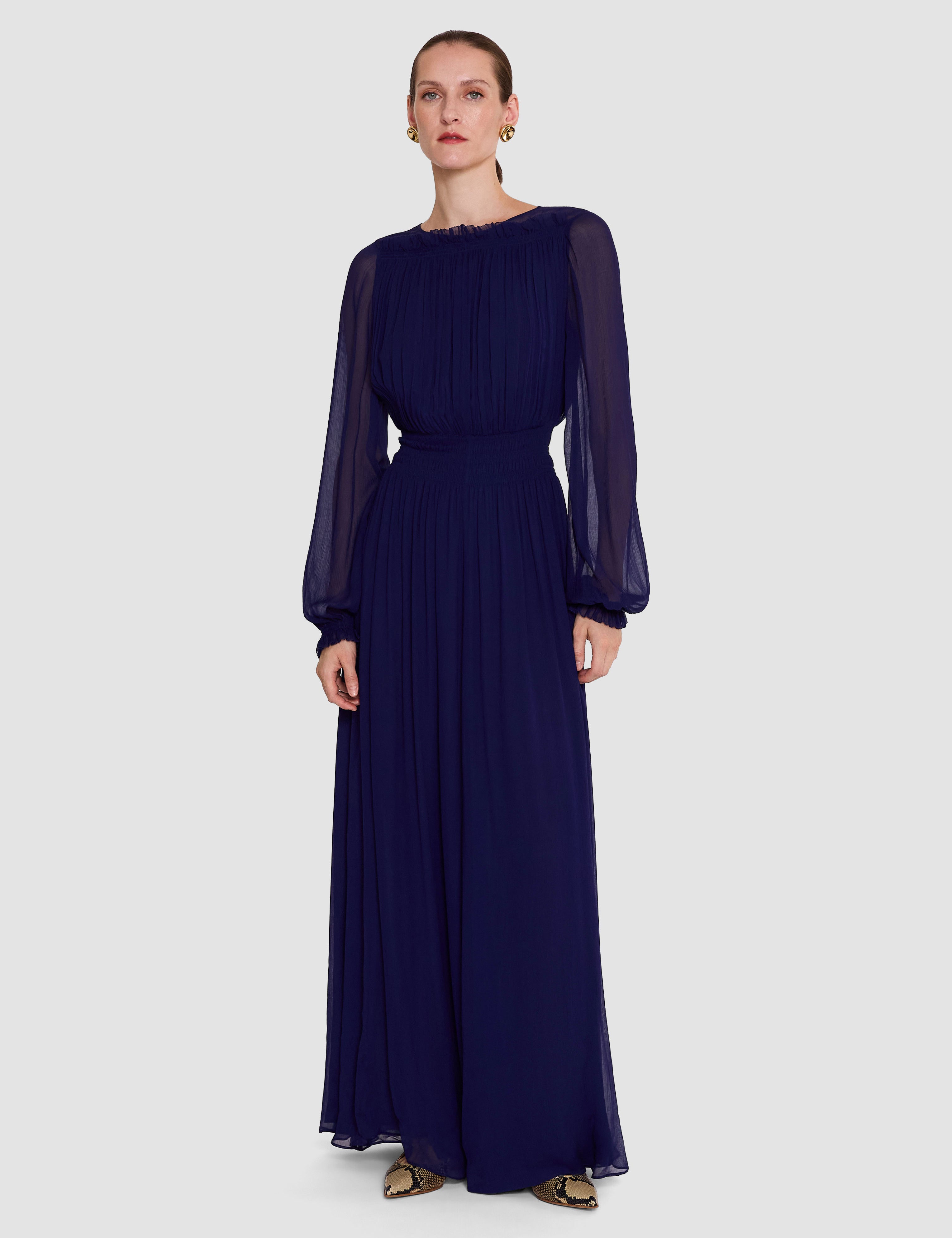 Purple Olivia Viscose Crinkle Dress - Joseph