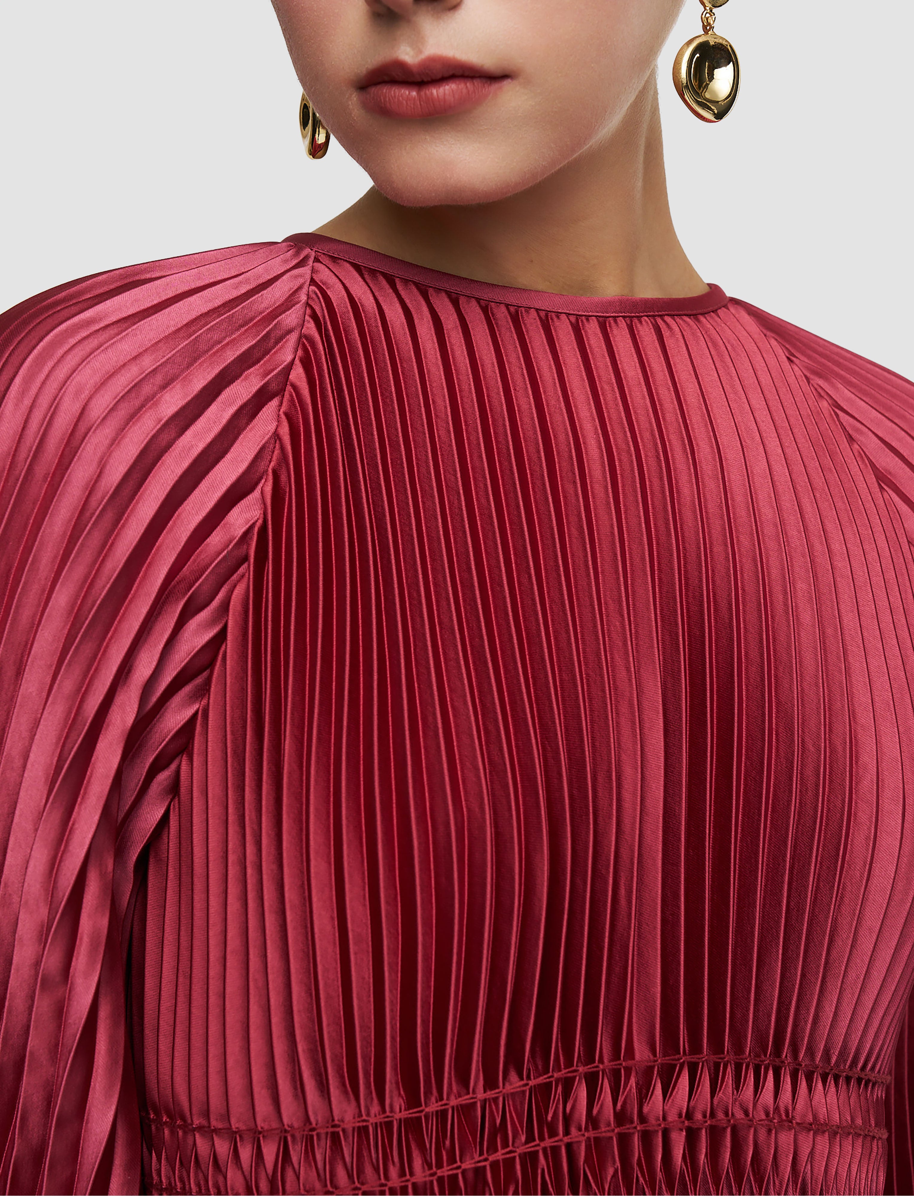 ピンク-ortiz-pleated-woven-ドレス-JOSEPH