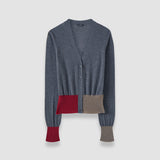 Cardigan en cashair effet superposé 