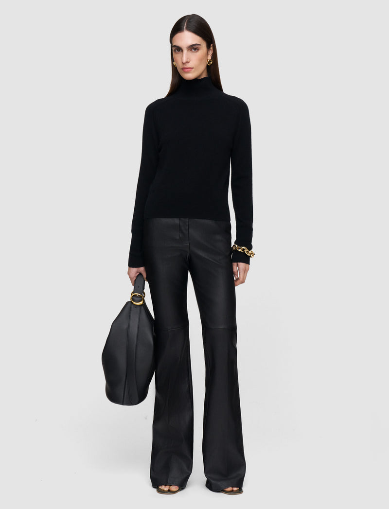 Black Oxna Light Pure Cashmere High Neck Jumper - Joseph