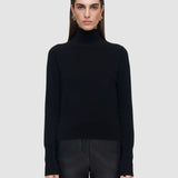 Black Oxna Light Pure Cashmere High Neck Jumper - Joseph
