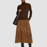 Brown Oxna Light Pure Cashmere High Neck Jumper - Joseph
