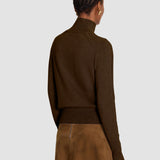 Brown Oxna Light Pure Cashmere High Neck Jumper - Joseph