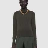 Green Oxna Light Pure Cashmere High Neck Jumper - Joseph