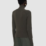 Green Oxna Light Pure Cashmere High Neck Jumper - Joseph