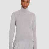 Grey Oxna Light Pure Cashmere High Neck Jumper - Joseph