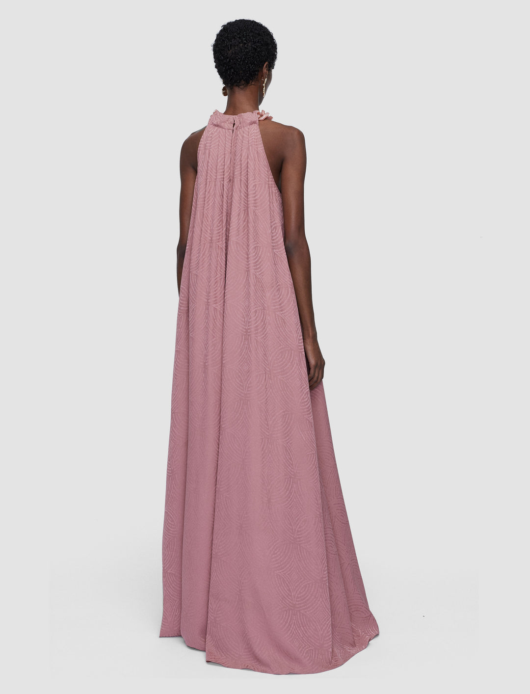 Parc Jacquard Silk Dress in Pink | JOSEPH GB
