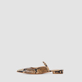 Brown Parisa Snake Print Leather Ballerinas - Joseph