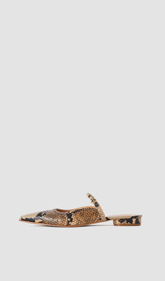 Brown Parisa Snake Print Leather Ballerinas - Joseph