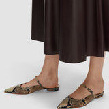 Parisa Snake Print Leather Ballerinas
