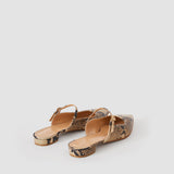 Brown Parisa Snake Print Leather Ballerinas - Joseph