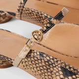 Brown Parisa Snake Print Leather Ballerinas - Joseph