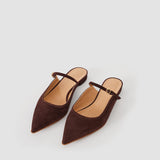 Purple Parisa Pointed Suede Ballerinas - Joseph