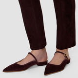 Purple Parisa Pointed Suede Ballerinas - Joseph