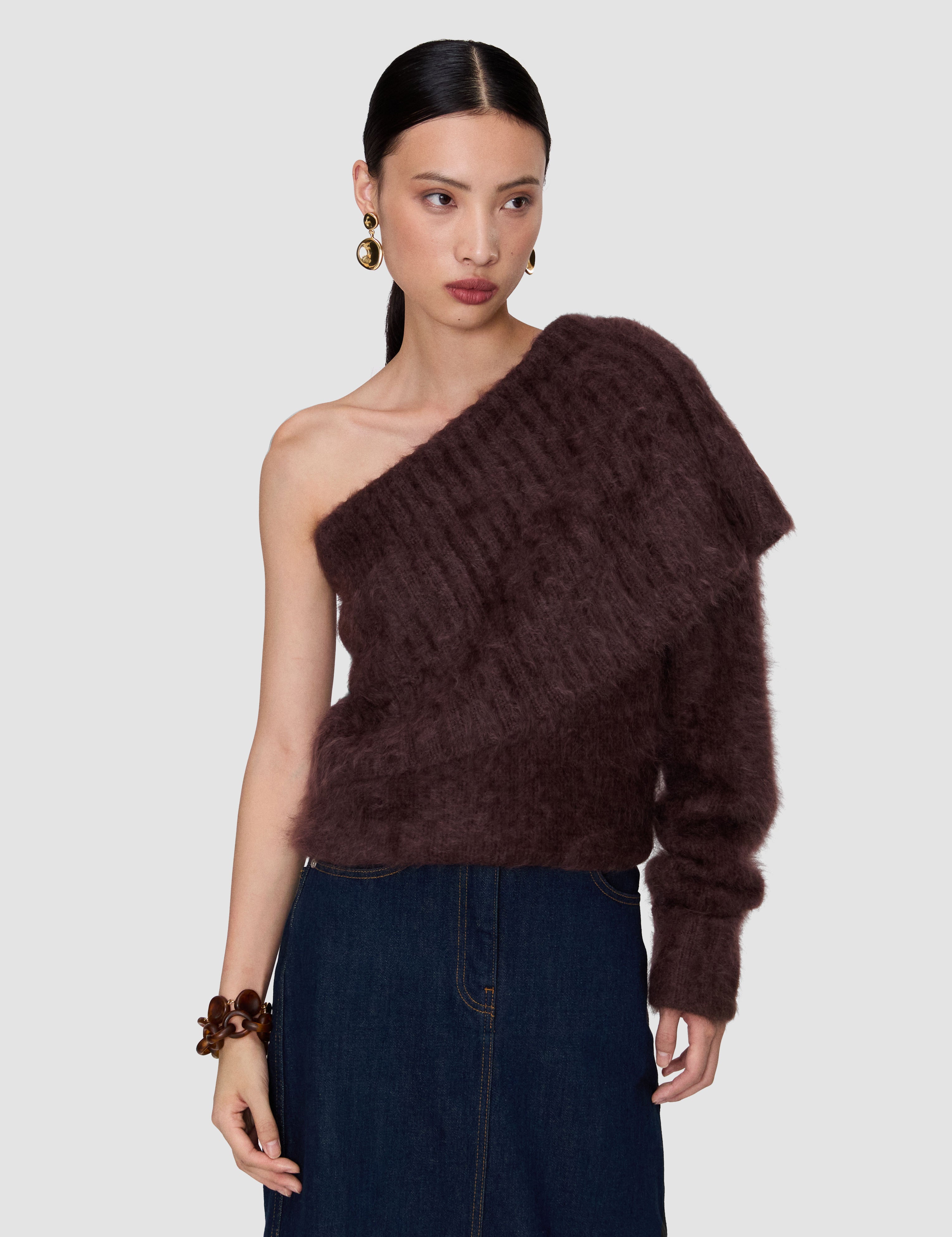 Brown Parwich Super Brushed Cashmere Jumper - Joseph