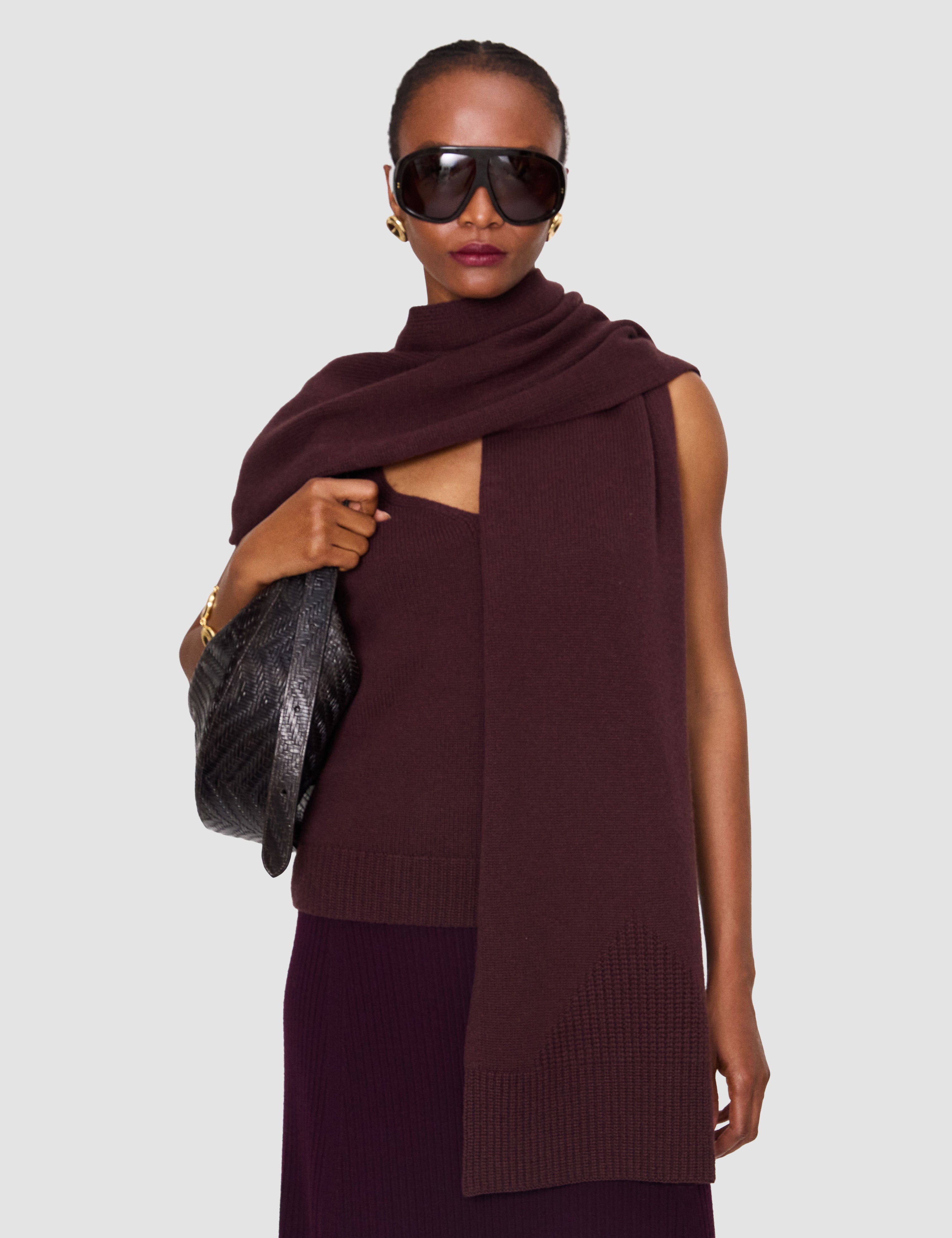 Purple Pasilla Pure Cashmere Scarf - Joseph