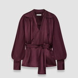 Purple Paula Double Satin Blouse - Joseph