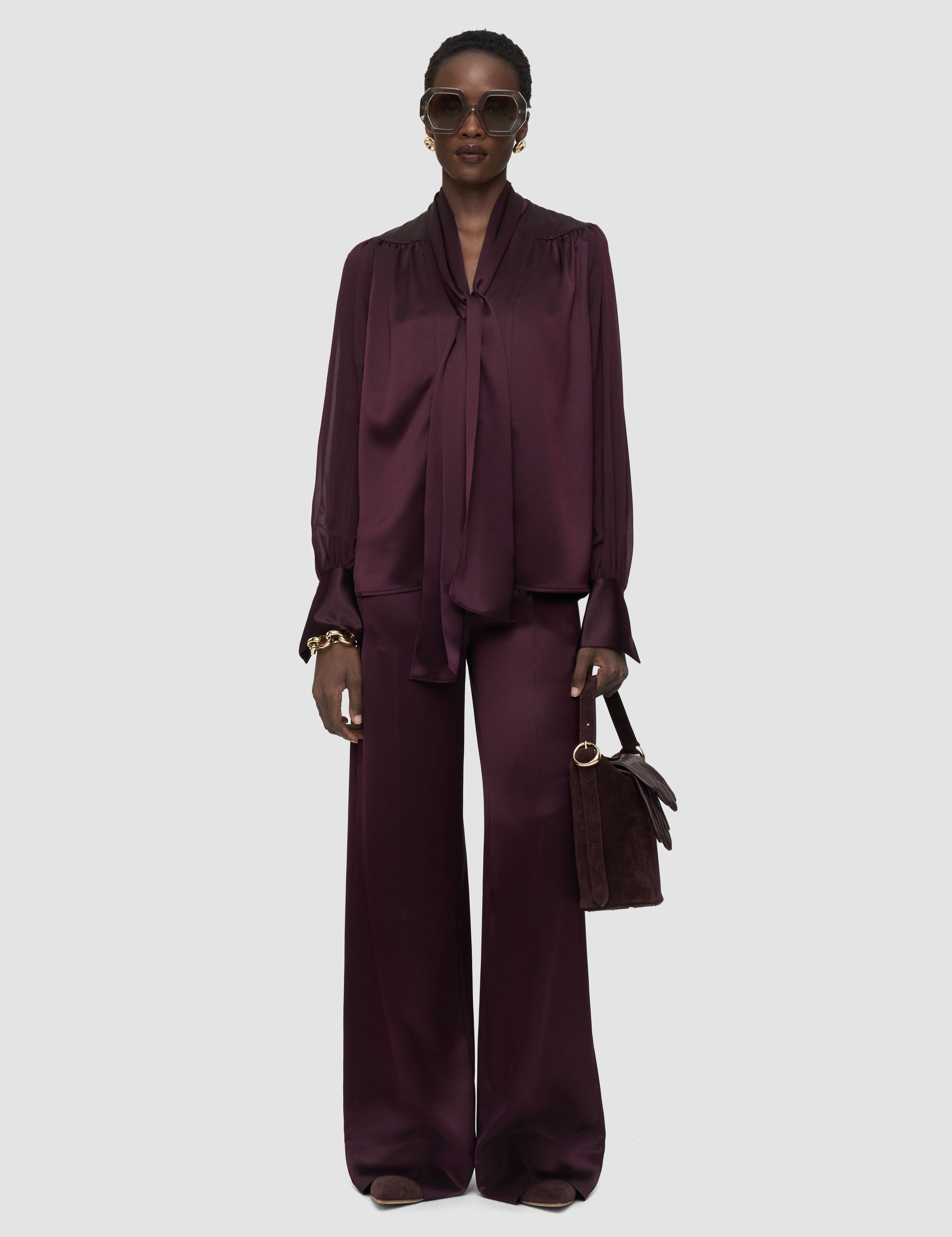 Purple Paula Double Satin Blouse - Joseph