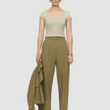 Green Paver Light Cotton Trousers - Joseph