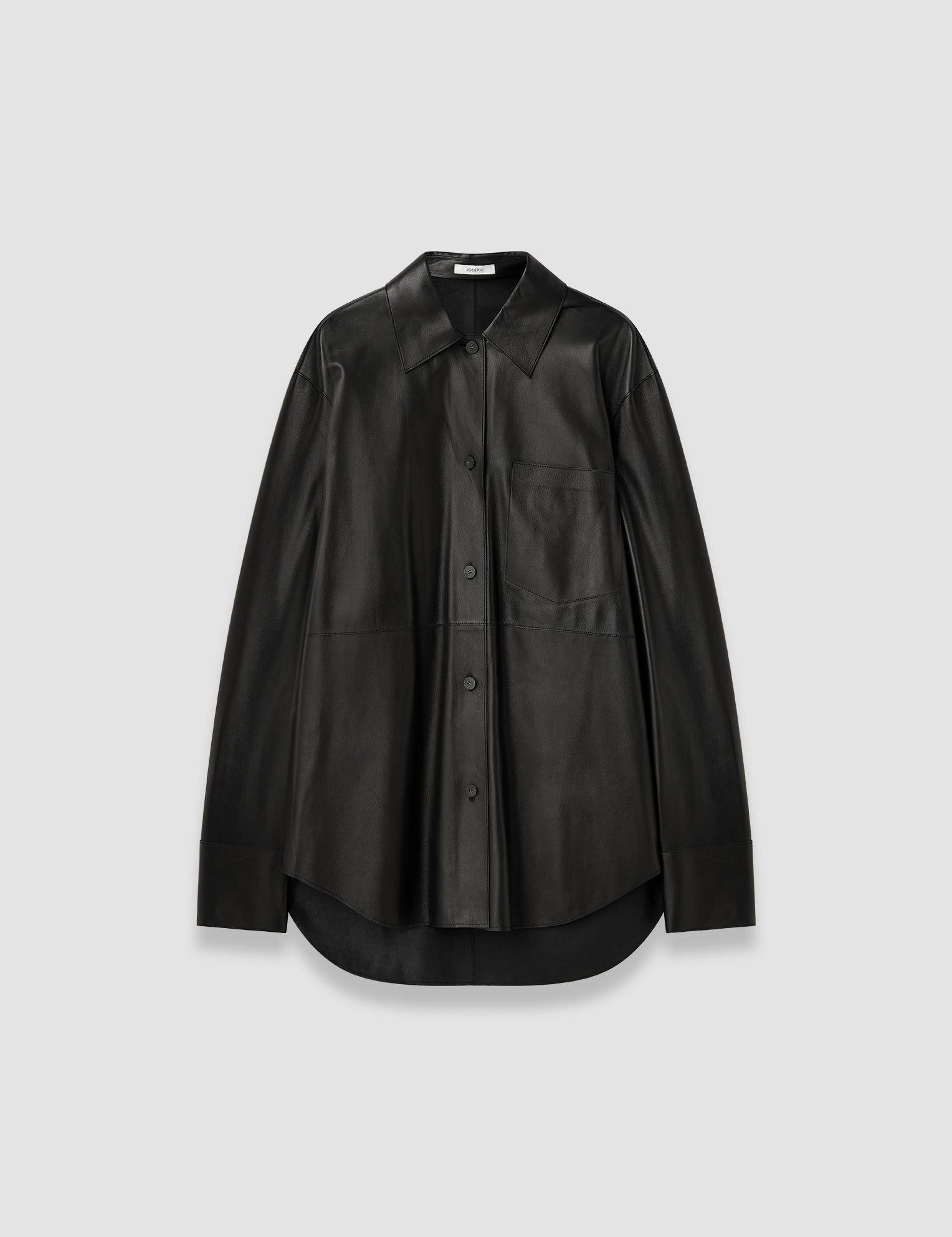 Black Penna Soft Nappa Leather Overshirt - Joseph
