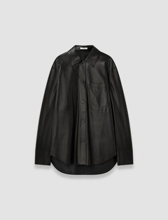 Black Penna Soft Nappa Leather Overshirt - Joseph