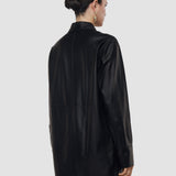 Black Penna Soft Nappa Leather Overshirt - Joseph