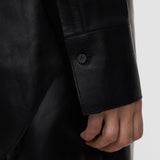 Black Penna Soft Nappa Leather Overshirt - Joseph