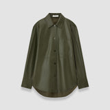 Green Penna Soft Nappa Leather Overshirt - Joseph