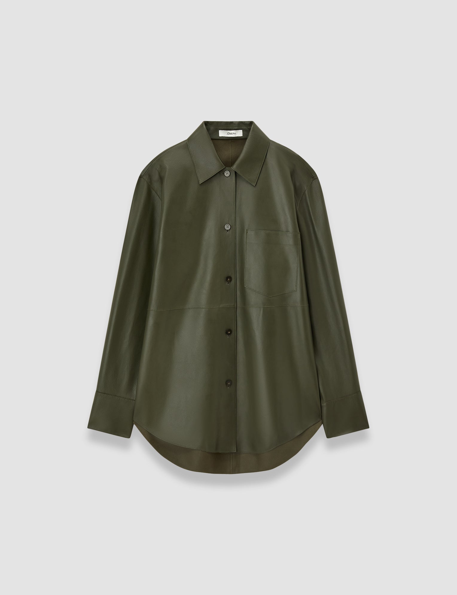 Green Penna Soft Nappa Leather Overshirt - Joseph