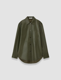 Green Penna Soft Nappa Leather Overshirt - Joseph