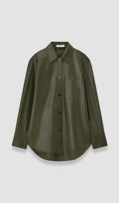 Green Penna Soft Nappa Leather Overshirt - Joseph