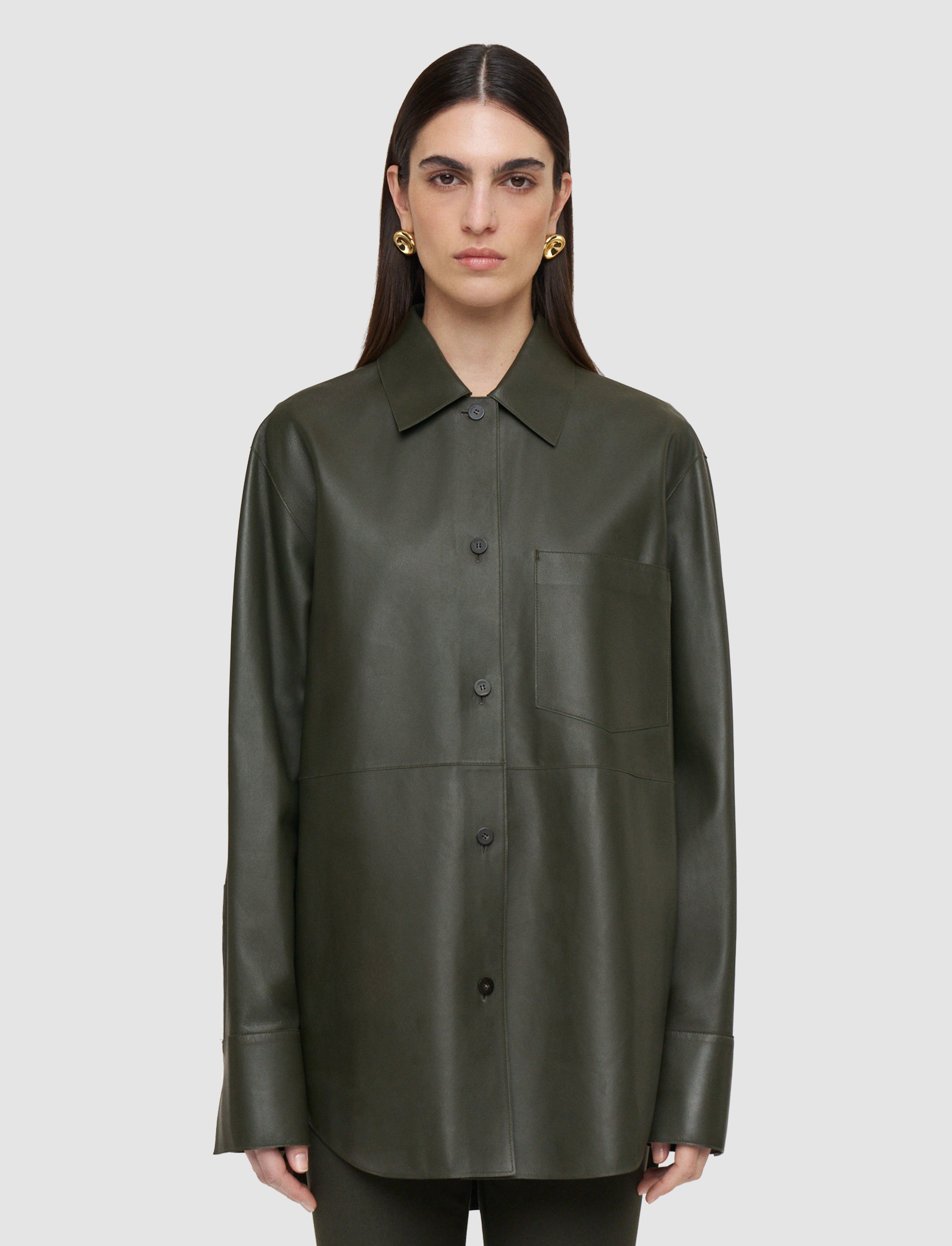 green-penna-soft-nappa-leather-overshirt-JOSEPH